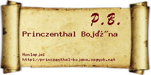 Princzenthal Bojána névjegykártya
